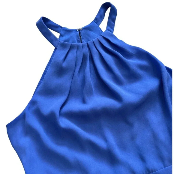 Express Blue Chiffon Halter Skater Dress XXS - Picture 2 of 3